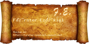 Fürster Ezékiel névjegykártya